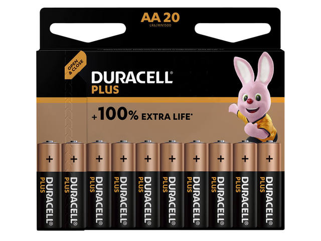 Batterij Duracell Plus power boost 20x AA