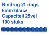 Bindrug GBC 6mm 21rings A4 blauw 100stuks