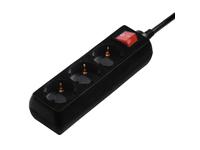 CONTACTDOOS HAMA 3-GAATS POWER STRIP + SWITCH 5 METER ZWART