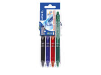Rollerpen PILOT friXion clicker medium basis assorti Set2Go à  4 stuks