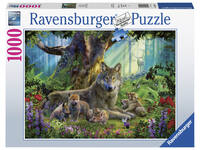 Puzzel Ravensburger Familie wolf in het bos 1000 stukjes
