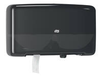 Toiletpapierdispenser Tork T2 Elevation jumbo klein duo zwart 555508