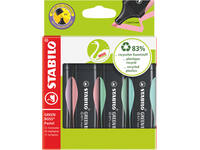 Markeerstift STABILO GREEN BOSS 6070/4 pastel assorti etui à 4 stuks