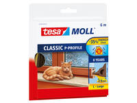 Tochtstrip Tesamoll® P-profiel rubber 6mx9mm bruin