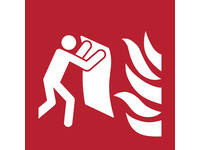 Pictogram bordje Djois Brandblusdeken 200x200mm rood