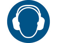 Pictogram bordje Djois Gehoorbescherming verplicht Ø200mm blauw
