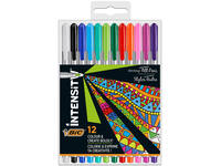 Fineliner Bic Intensity medium assorti pak à 12 stuks