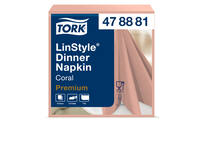 Dinerservet Tork Linstyle Premium 1/4 vouw 1-laags 390x390mm 50 vel koraal 478881