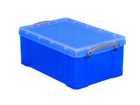 Opbergbox Really Useful 9 liter 395x210x140mm transparant blauw