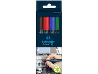 Permanent marker Schneider Maxx 133 schuin 1-4mm assorti 4 stuks