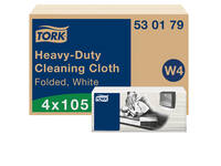 Reinigingsdoek Tork W4 Premium Heavy-Duty gevouwen 1-laags 4x105 vel wit 530179