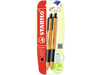 Balpen STABILO pointball 6030/46 medium zwart blister à 2 stuks