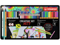 Creative set STABILO 87/3193 Arty assorti metalen etui à 36 stuks