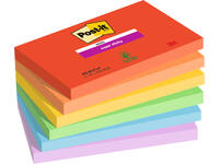 Memoblok Post-it 655 Super Sticky 76x127mm Playful 6 stuks