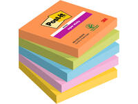 Memoblok Post-it 654 Super Sticky 76x76mm Boost 5 stuks