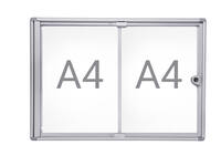 Binnenvitrine wand MAULextraslim whiteboard 2xA4 met slot