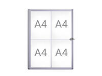 Binnenvitrine wand MAULextraslim whiteboard 4xA4 met slot