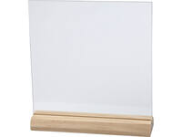 Glasplaat Creativ Company 15.5cmx15.5cm met houten voet 10 stuks