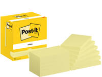 Memoblok Post-it 655 76x127mm geel 12 stuks