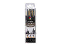 Fineliner Sakura Pigma Micron set à 3 schrijfbreedtes breed zwart