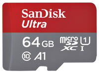 Geheugenkaart Sandisk MicroSDXC Ultra 64GB (140mb/s C10 - SDA UHS-I)