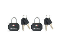 Hangslot Masterlock 2 gelijksluitend aluminium TSA zwart 30mm 2 stuks