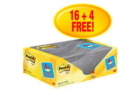 Memoblok 3M Post-it 655 76x127mm geel 16 + 4 gratis