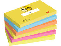 Memoblok 3M Post-it 655 76x127mm Energetic Colours 6 stuks