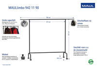 Garderoberek MAUL Limbo 156x127(tot 220)x50cm mobiel (zijarmen)