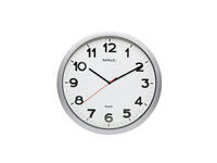 Wandklok MAUL Step Quartz Ø40x5cm kunststof zilver/wit stildraaiend