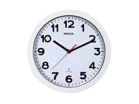 Wandklok MAUL Step RC Ø30x5cm kunststof wit/wit