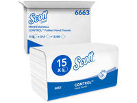 Handdoek Scott Control i-vouw 1-laags 215x315mm 15x212 vel wit 6663