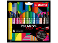 Viltstift STABILO Pen 68 /12 Max Arty assorti etui à 12 stuks