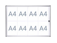 Binnenvitrine wand MAULextraslim whiteboard 8xA4 met slot