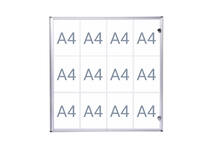Binnenvitrine wand MAULextraslim whiteboard 12xA4 met slot