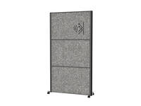 Scheidingswand MAUL akoestiek Uplight 100x180 donkergrijs antraciet frame mobiel
