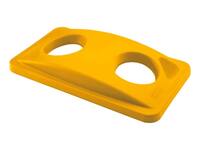 Deksel Rubbermaid Slim Jim Vented inwerpopening voor flesjes en blikjes geel