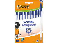 Balpen Bic Cristal medium blauw blister à 10 stuks