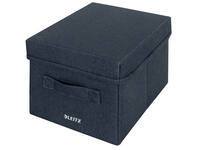 Opbergdoos Leitz gestoffeerd met deksel 190x160x285mm grijs 2 st