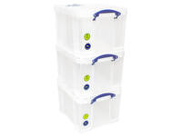 Opbergbox Really Useful 35 liter pak 3 dozen 480x390x310mm transparant wit