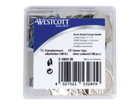 Hoekclips Westcott aluminium zilverkleurig doos à 100 stuks
