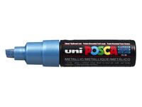Paintmarker Uni POSCA PC8K breed schuin metallic blauw