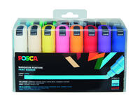 Paintmarker Uni POSCA PC8K breed schuin assorti set à 16 stuks