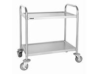 Serveerwagen Vogue met 2 plateaus 82.5x71 cm RVS