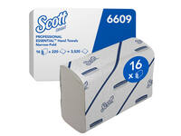 Handdoek Scott i-vouw 2-laags 212x186mm 16x220stuks wit 6609