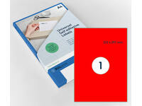 Etiket Rillprint 210x297mm fluor rood 100 stuks