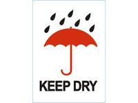 Waarschuwingsetiket IEZZY keep dry 74mmx105mm 500 stuks