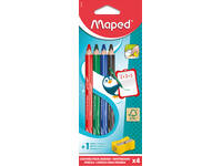 Whiteboardpotlood Maped Marker'Peps inclusief slijper set à 4 kleuren