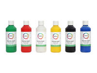 Plakkaatverf Qrea set à 6 standaard kleuren 250ml
