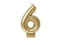 Foil balloon candle gold 6